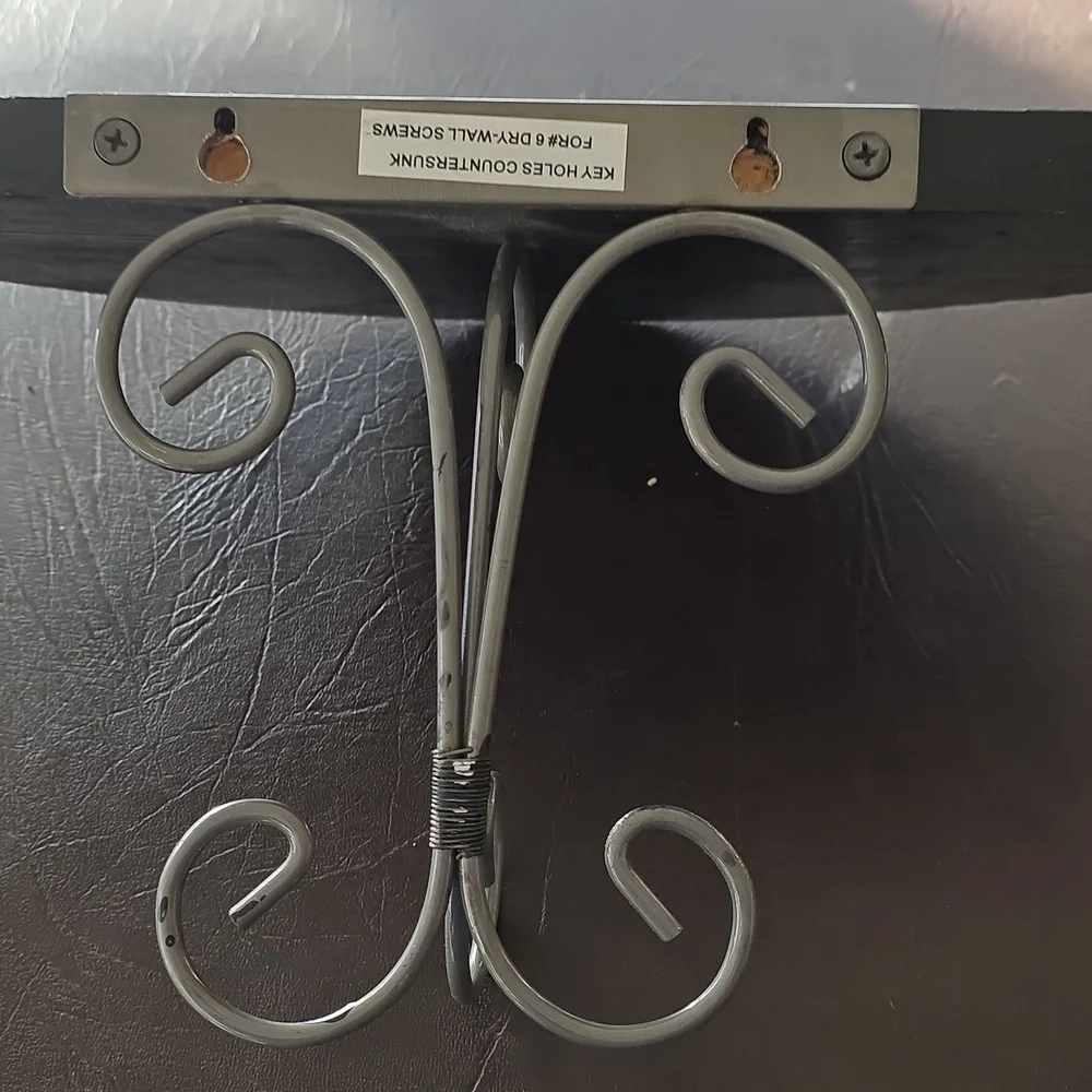 Chic Black and Silver Wall Shelf Wood And Metal